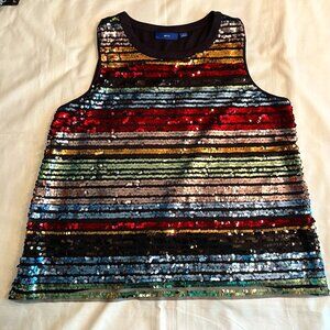 NWOT beautiful Women's Apt 9 tank/sleeveless top with multi-colored sequins - L